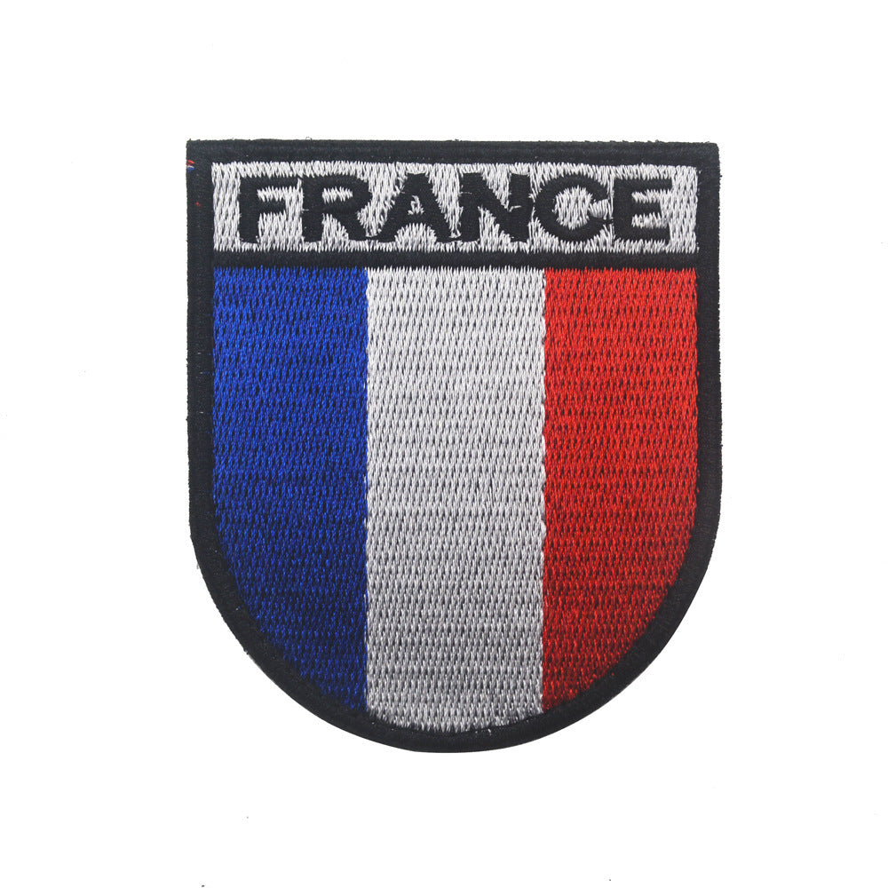Blue White And Red Striped Velcro Armband Embroidery