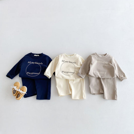 Children Straight-leg Trousers Two-piece Suit