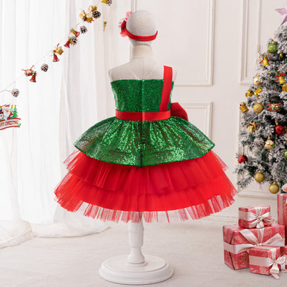 Vêtements pour enfants style européen et américain Noël rouge vert