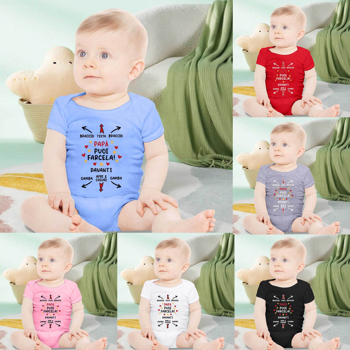 English Letter Printed Cotton Baby Romper