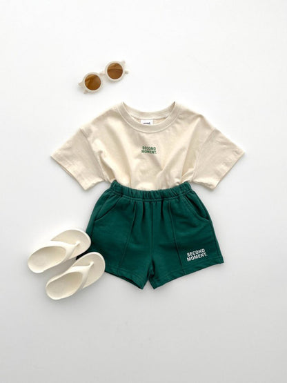 Boys And Girls Casual Thin Short-sleeved Shorts Two-piece Suit
