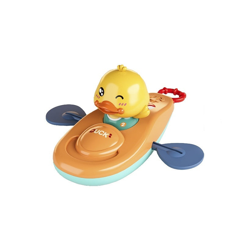 Baby Yellow Duck Playing In The Water Toy Kayaking