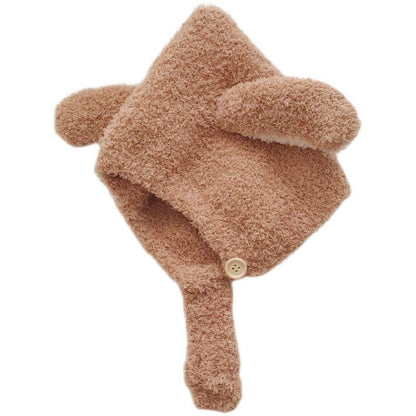 Bonnet cache-oreilles en polaire douce avec oreilles de lapin pour bébés et tout-petards