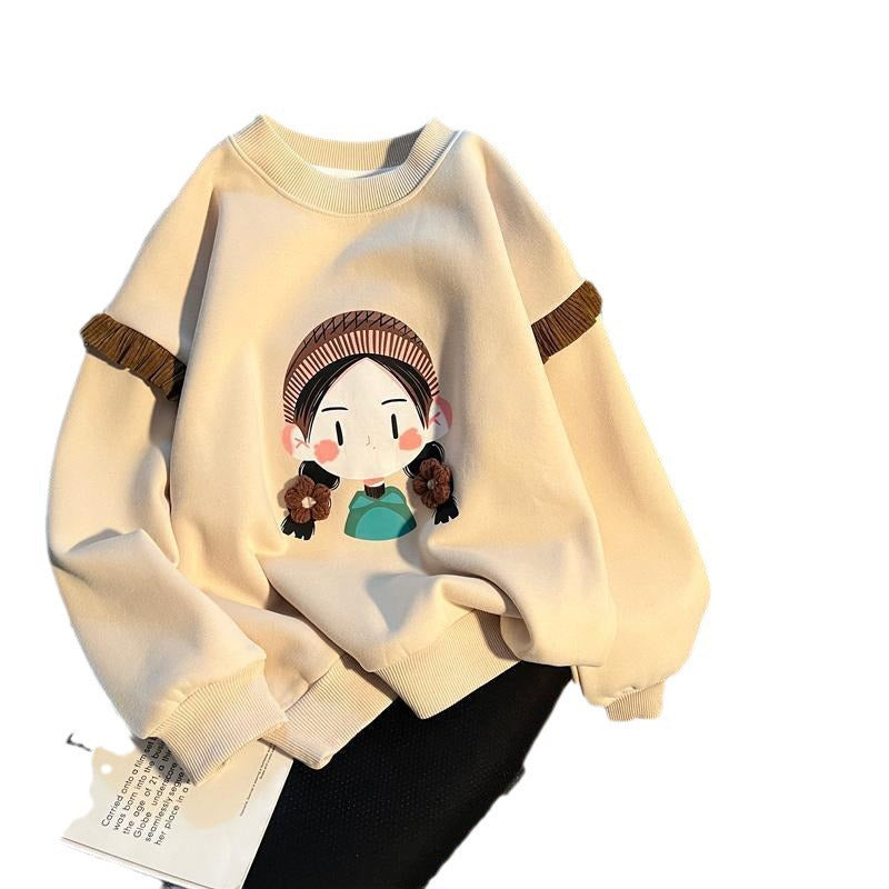 Girls Stylish Hoodie Base Layer Casual Style For Kids