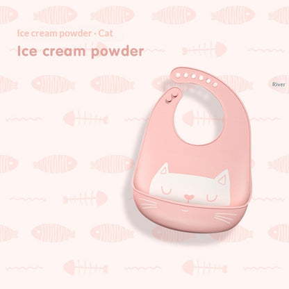 Bavette bébé en silicone alimentaire, imperméable et antitache