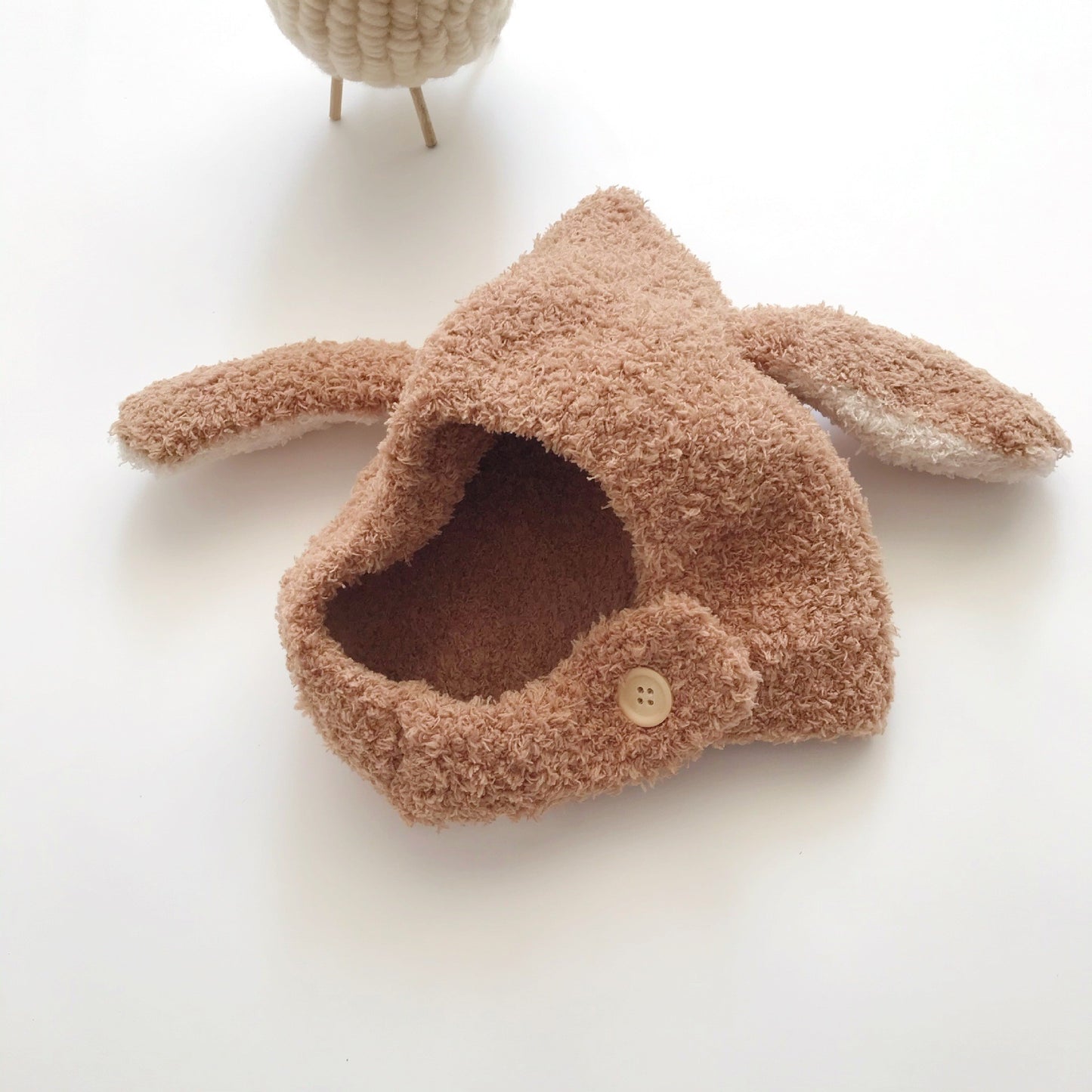Bonnet cache-oreilles en polaire douce avec oreilles de lapin pour bébés et tout-petards