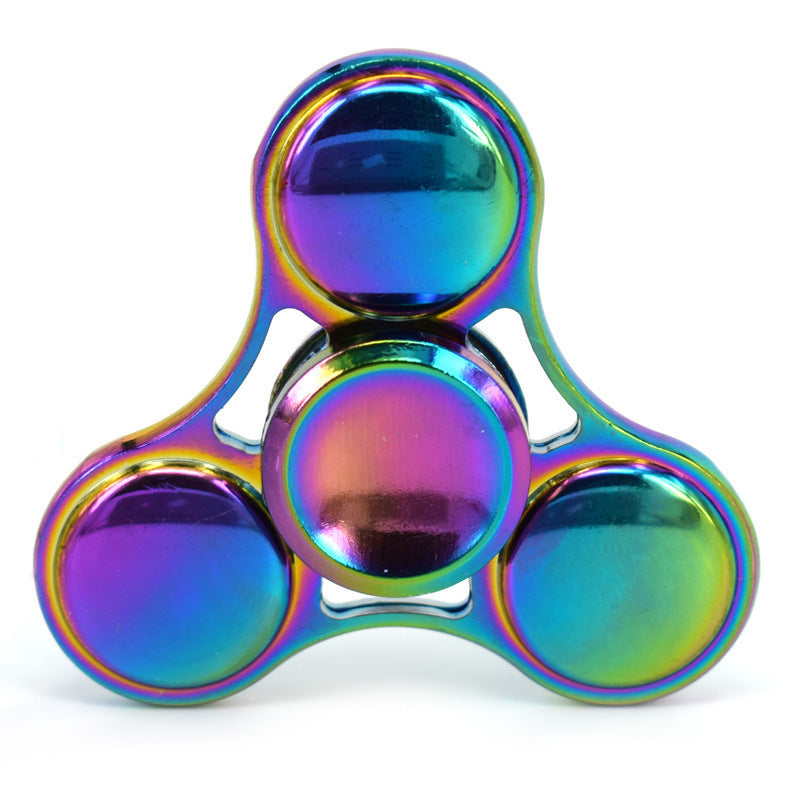 Colorful Whirlwind Triangle Fingertip Gyro Clover Cool Alloy UFO Inter Finger Gyro