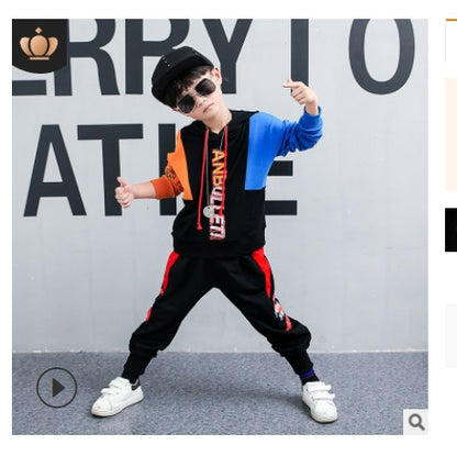 Costume de printemps pour garçons, nouveaux vêtements pour enfants coréens dans le grand garçon, costume de sport à manches longues deux pièces, vêtements de marée 