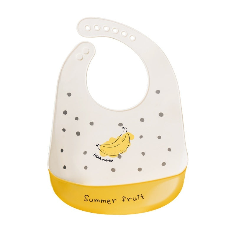 Bavette bébé en silicone alimentaire, imperméable et antitache