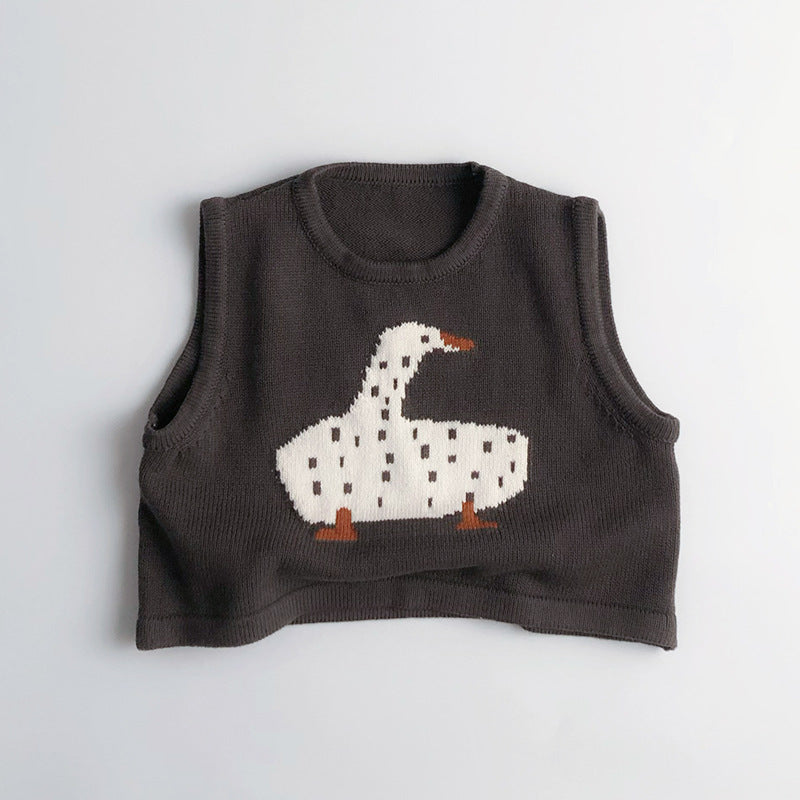 Spring And Autumn Vest Sleeveless Jacquard Knitted Cotton