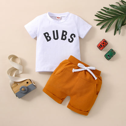 Short Sleeve Suit Boy Letter Printing