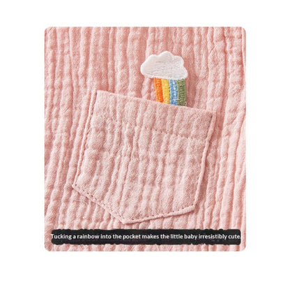 Summer Pure Cotton Yarn T-Shirt And Thin Childrens Shorts Two-Piece Set