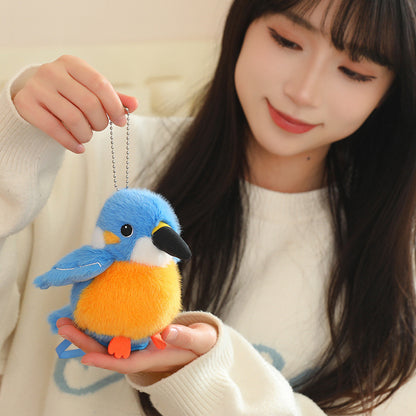 Pendentif perroquet en peluche de dessin animé pour sacs et porte-clés pour filles