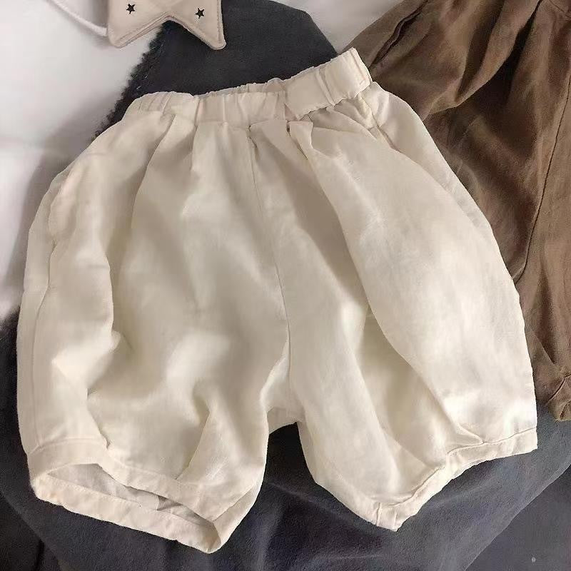 Children's Solid Color Cotton Linen Pants