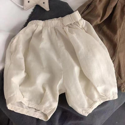 Children's Solid Color Cotton Linen Pants