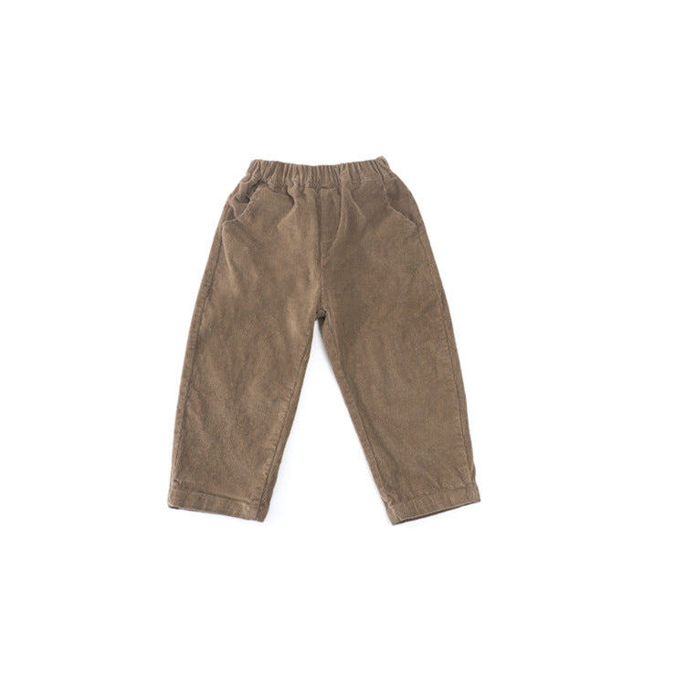 Children's Fashionable Elastic Corduroy Pants