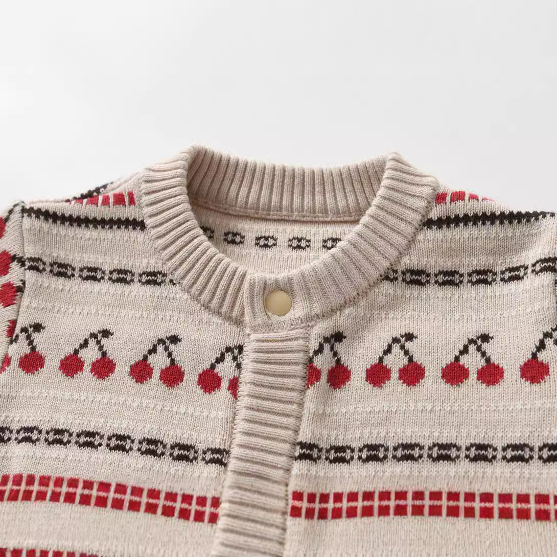 Grenouillère Bébé Épaisse en Jacquard Tricoté Double Couche Pour AutomneHiver