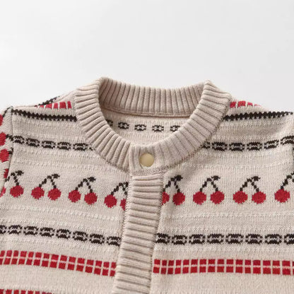 Grenouillère Bébé Épaisse en Jacquard Tricoté Double Couche Pour AutomneHiver