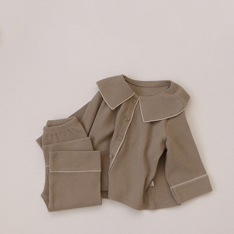Ensemble cardigan bébé gaufre d'automne