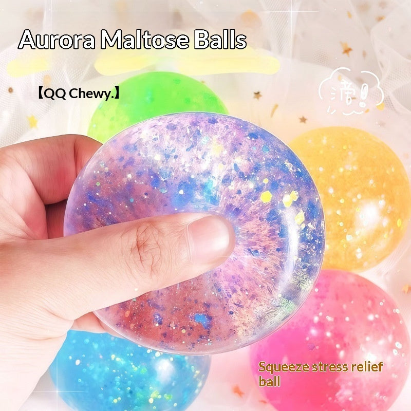 Jouet anti-stress balle de maltose en poudre dorée