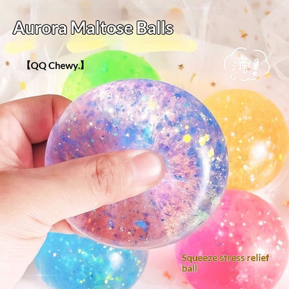 Jouet anti-stress balle de maltose en poudre dorée
