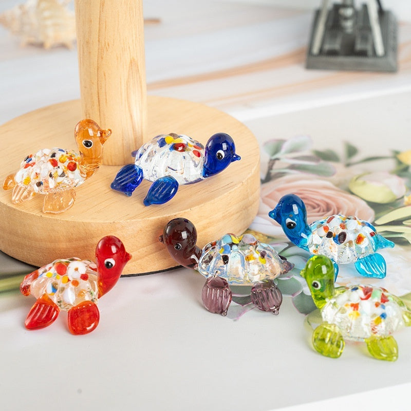 Petite tortue décorative en verre soufflé artisanal