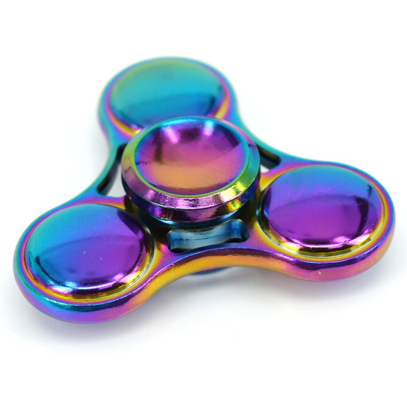 Colorful Whirlwind Triangle Fingertip Gyro Clover Cool Alloy UFO Inter Finger Gyro