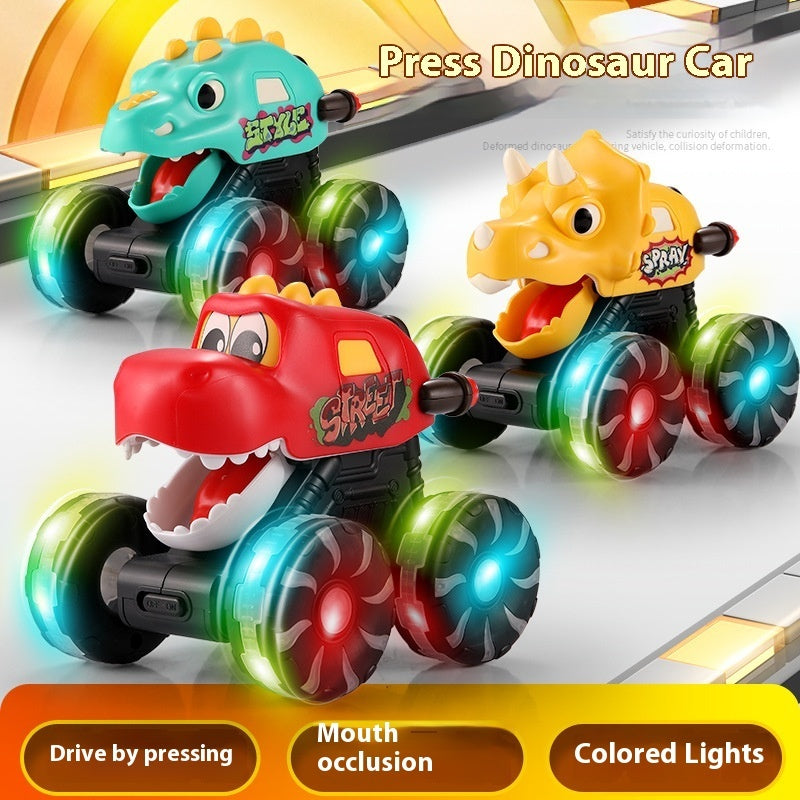 Inertial Sliding Model Light Pressing Dinosaur Toy Car