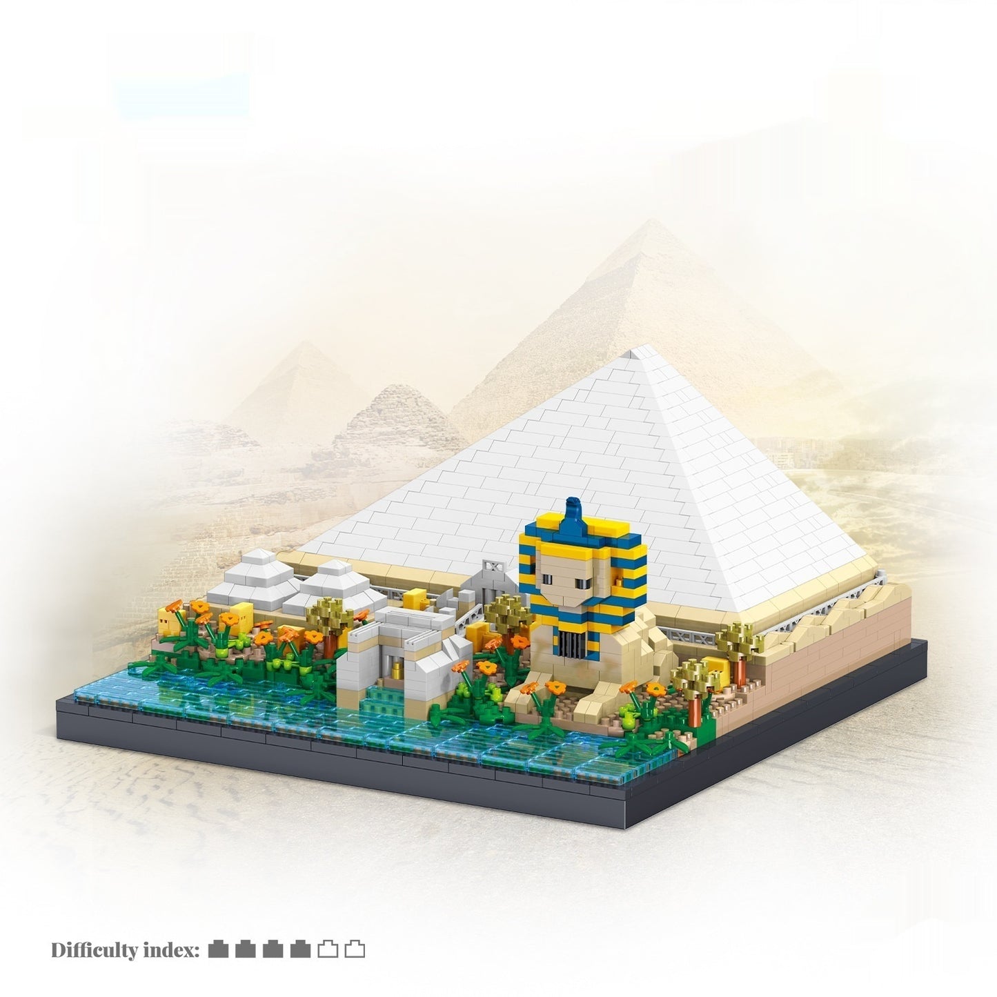 Pyramid Ancient Architecture Model Micro Diamond Particle Building Blocks High Difficulty Assembly