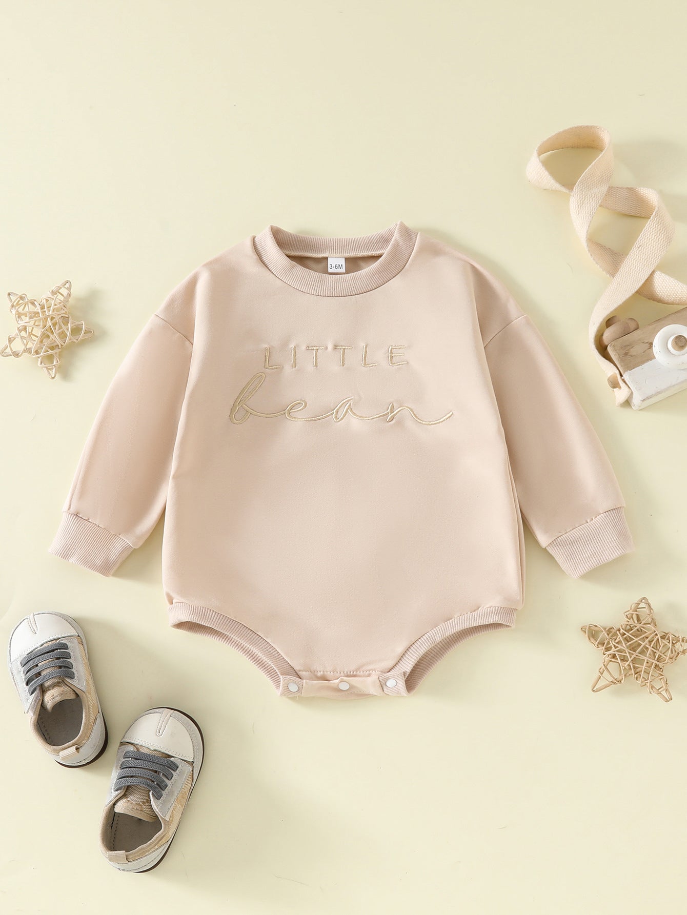 Children Alphabet Embroidery Long-sleeve Jumpsuit