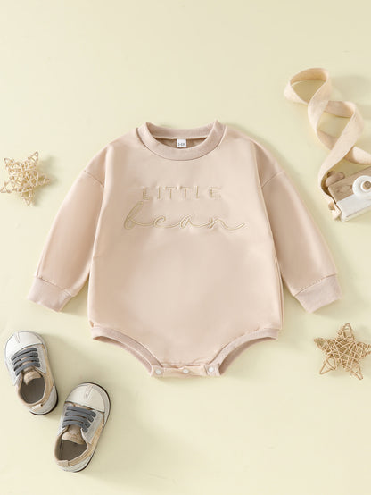 Children Alphabet Embroidery Long-sleeve Jumpsuit