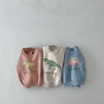 New Children's Cute Dinosaur Fleece Soft Pullover Sweater