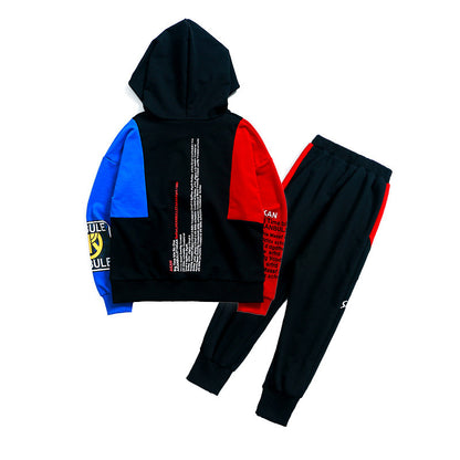 Costume de printemps pour garçons, nouveaux vêtements pour enfants coréens dans le grand garçon, costume de sport à manches longues deux pièces, vêtements de marée 