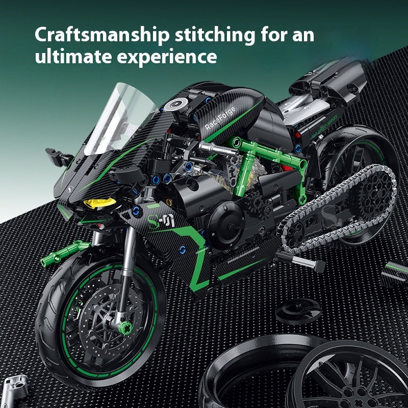 Building Blocks Motorcycle Toy Model Table Ornaments