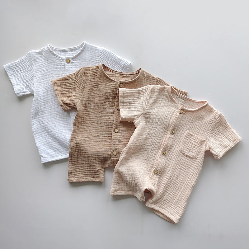 Fashion Casual Infant Summer Short-sleeved Rompers