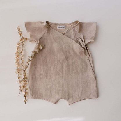 Cotton And Linen Romper Boys Short One-piece Short-sleeved Japanese Kimono