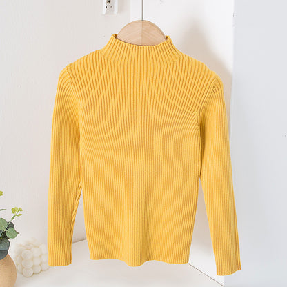 Suéter de cuello alto para niños, prenda de punto superior