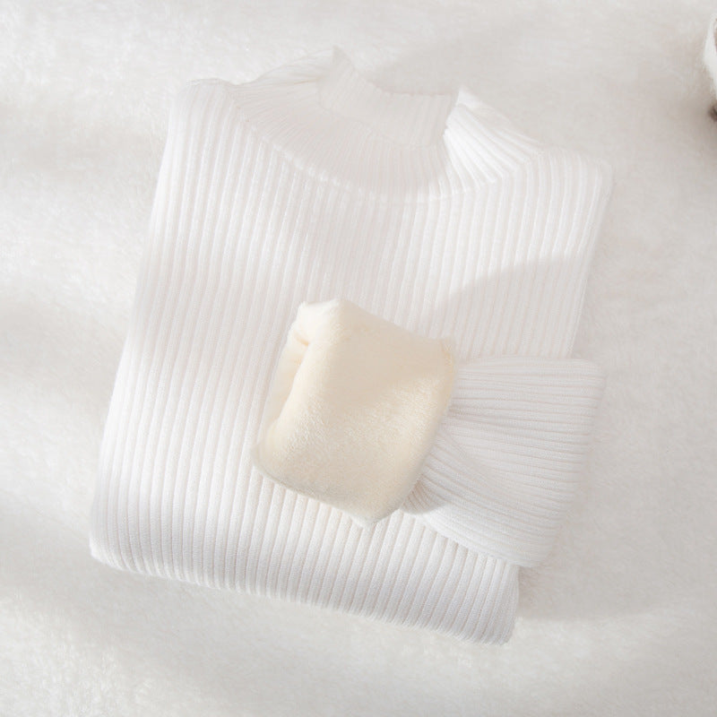 Suéter de cuello alto para niños, prenda de punto superior