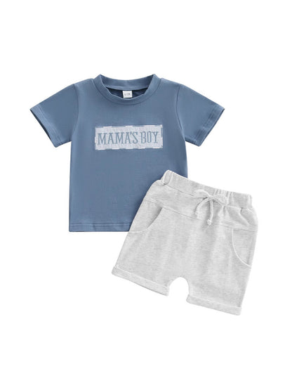 Fashion Personality Boy Letter Short Sleeve Suit