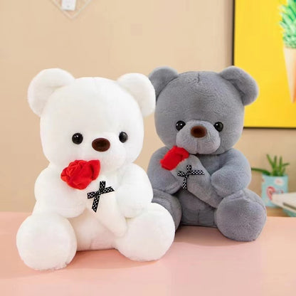 Cute Rose Little Bear Doll Huggy Bear Doll Women's Plush Toy