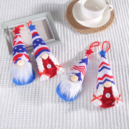 Star Striped Knitted Hat Decoration Small Pendant