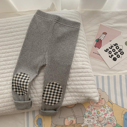 New Style Contrast Checked Leggings
