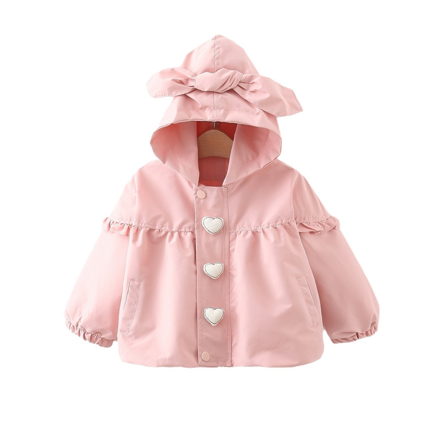 Gabardina con capucha Love de longitud media para niños