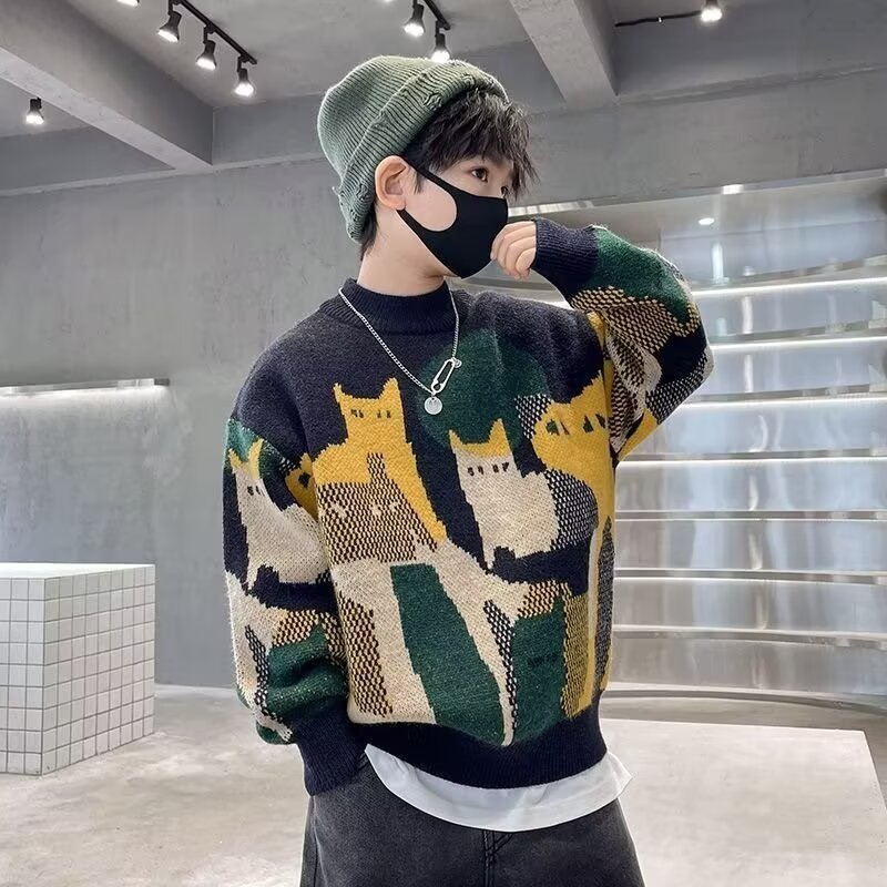 Pull en tricot épais pour les enfants plus âgés et les garçons