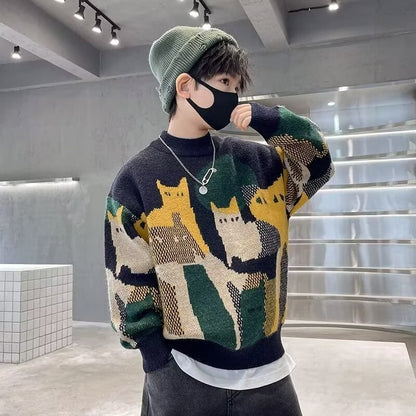 Pull en tricot épais pour les enfants plus âgés et les garçons