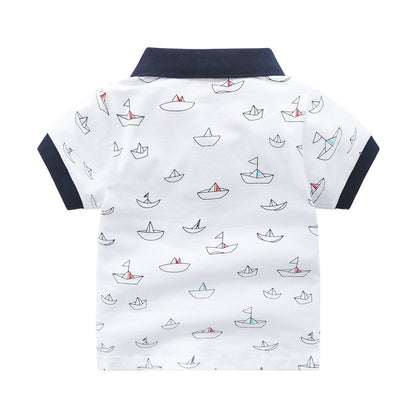 Camiseta polo de manga corta con solapa para niños