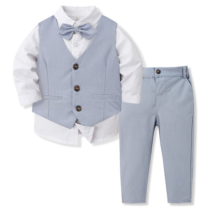 Banquet Party Gentleman Bow Tie Vest Dress Boys' Three-piece Suit