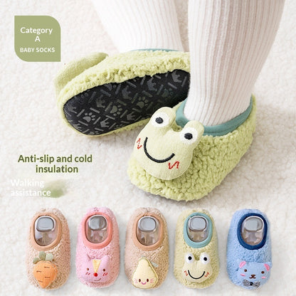 Non-slip Floor Socks For Kids Warm Fleece-lined And Extra-thickperfect As Your Little Ones First Pair Of Shoe