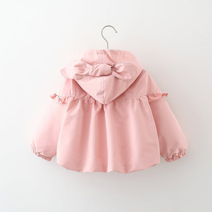 Gabardina con capucha Love de longitud media para niños