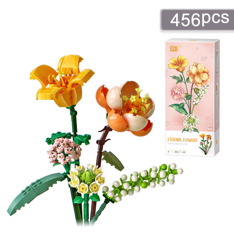 Building Blocks Decoration Immortal Flower Arrangement Girls Assembled Toys